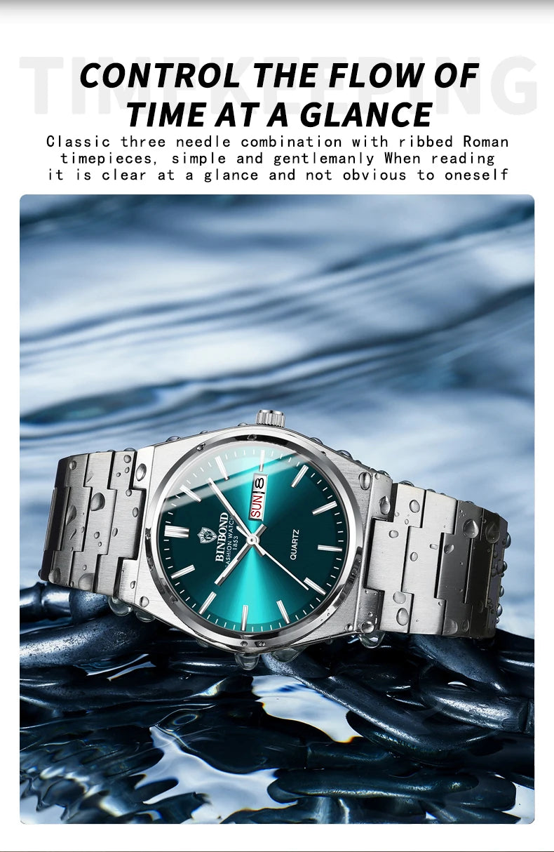 Luxury Waterproof Quartz Men's Watch with Luminous Features - Smarsty