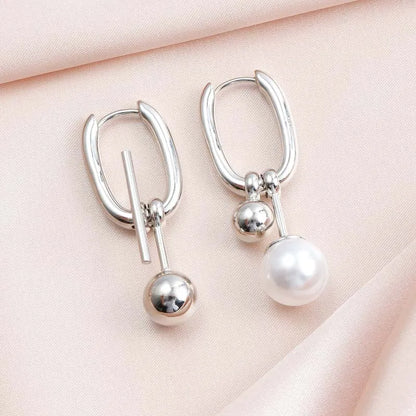 Fashion Metal Pearl Drop Earrings for Women Stylish Jewelry - Smarsty