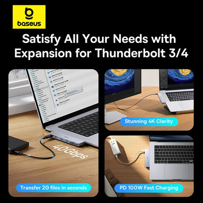 Versatile 4K USB-C Hub with HDMI and Thunderbolt Support