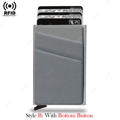 Anti-theft Cards Protectors Card Holder Minimalist Smart Wallet RFID Protection Aluminum Metal Box Cardholder Case Porte Carte - Smarsty