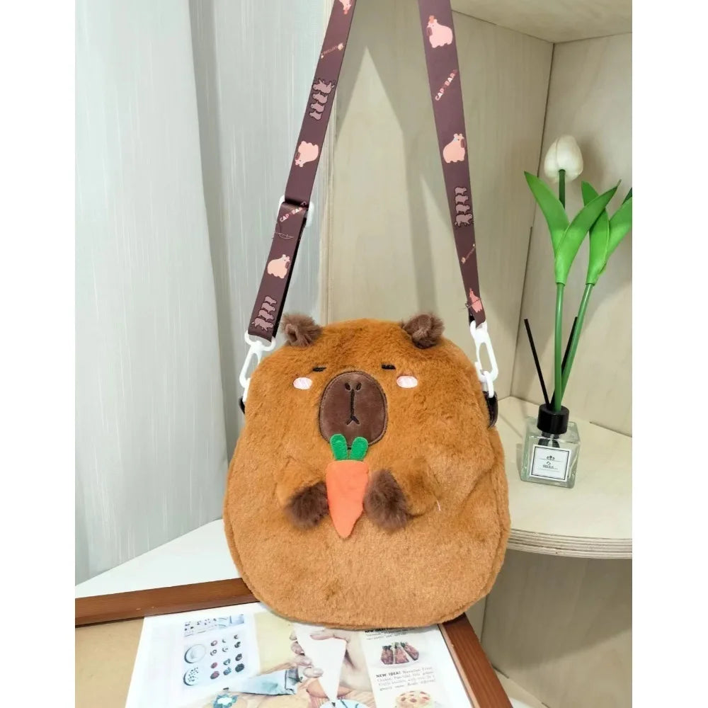 Capybara Plush Cartoon Shoulder Bag Large Capacity Unisex - Smarsty