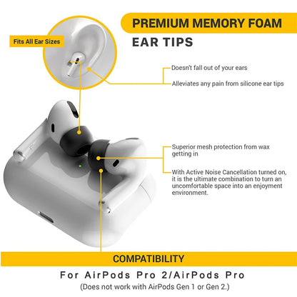 Memory Foam Ear Tips for Apple AirPods Pro 2 - Smarsty