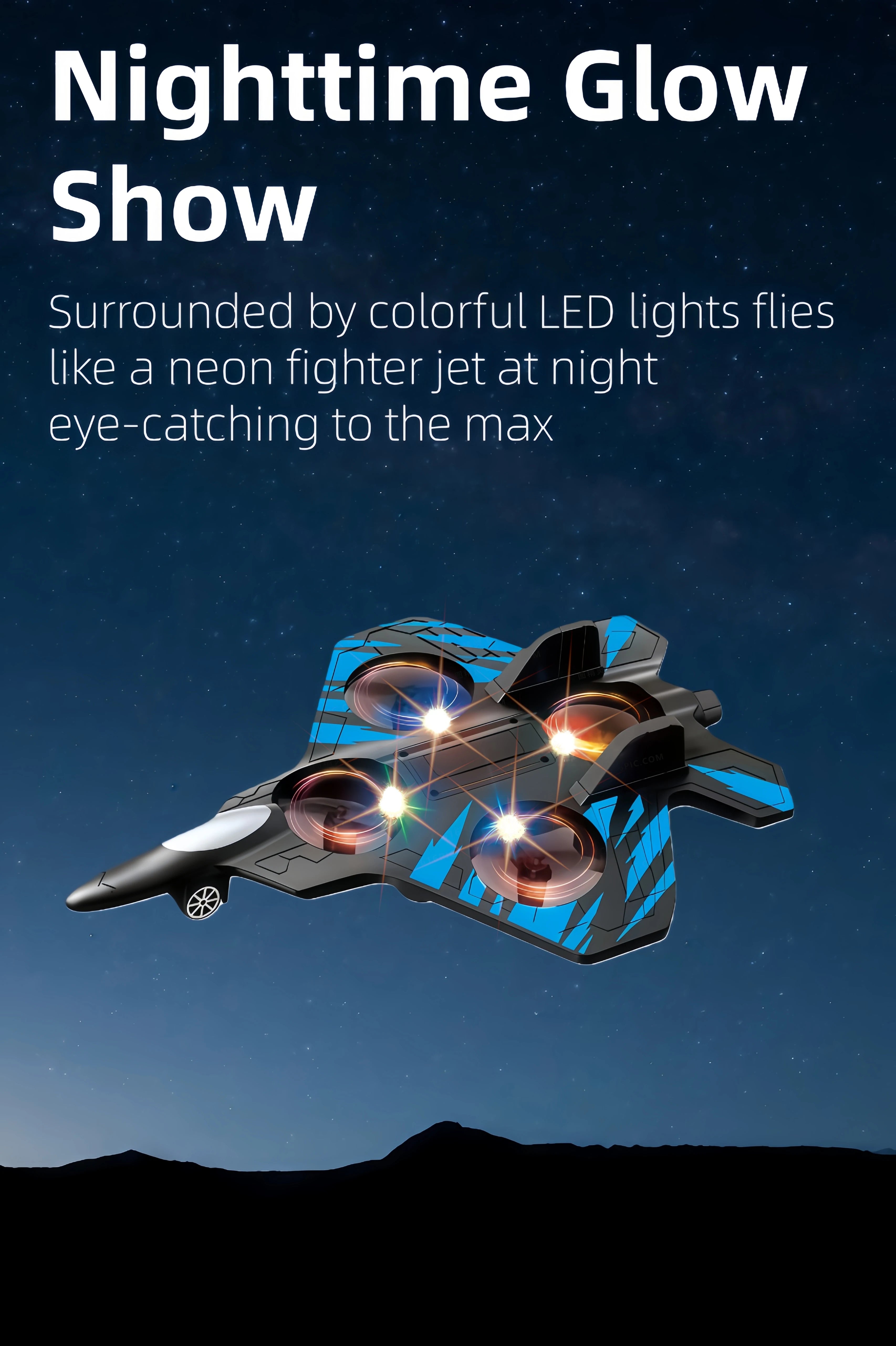 Glider Flying Helicopter RC Hobby Jet Plane 2.4G Stunt Remote Control Foam Fighter Airplane Toy With Light