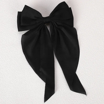 Girls Elegant Big Bow Satin Hair Clip Accessory - Smarsty