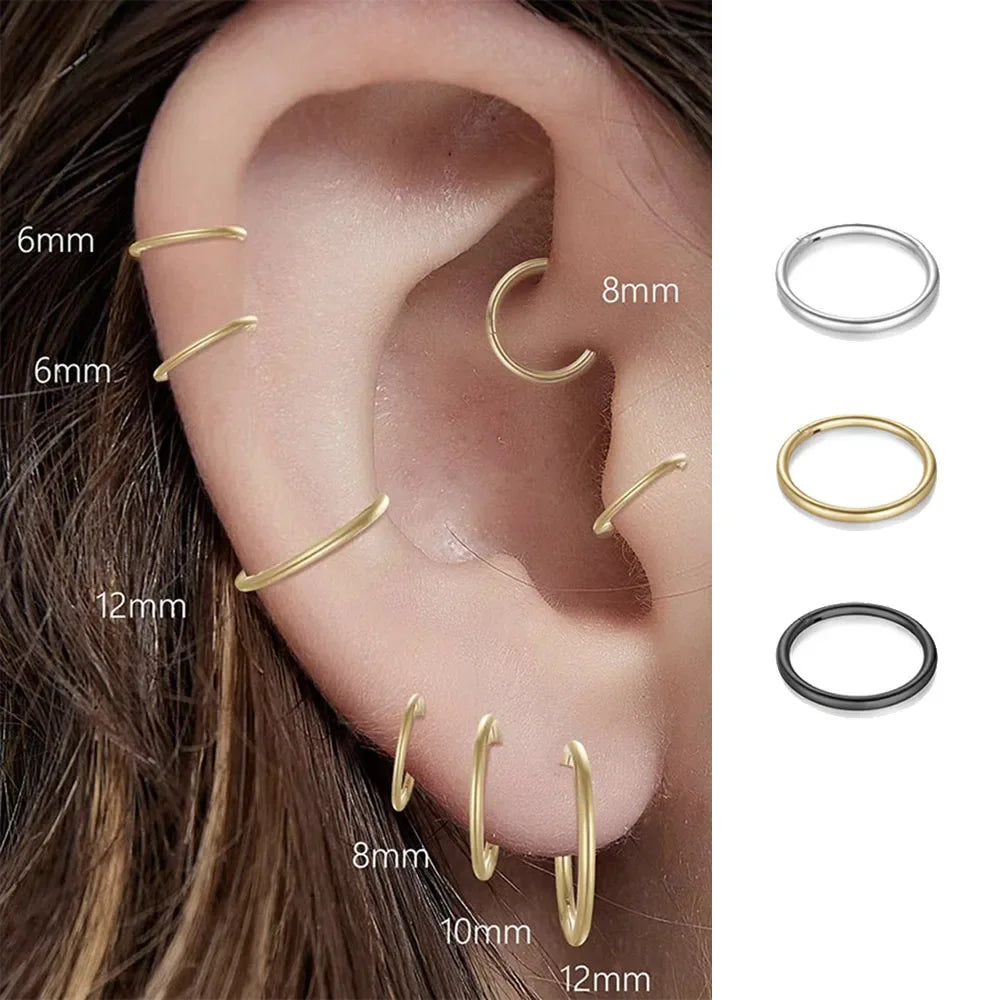 316L Stainless Steel Nose Ring Hoop Hypoallergenic 18G - Smarsty