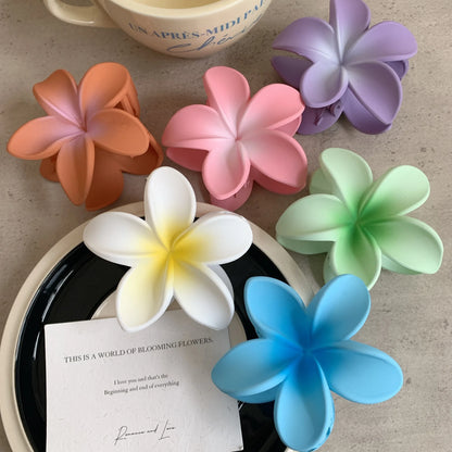 Frosted Egg Flower Hair Claw Clip Secure Hold Beach Stylish - Smarsty