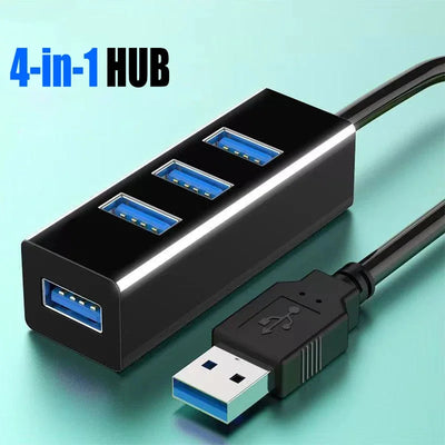 USB 2.0 Hub Four Port Expander Splitter Power Adapter - Smarsty