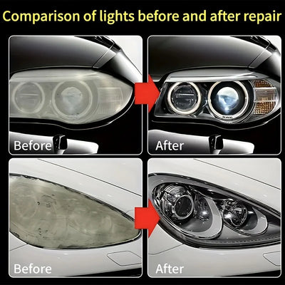 Car Headlight Restoration Polishing Kit - Scratch Remover & Oxidation Cleaner Repair Paste for Headlamp Assembly - Smarsty