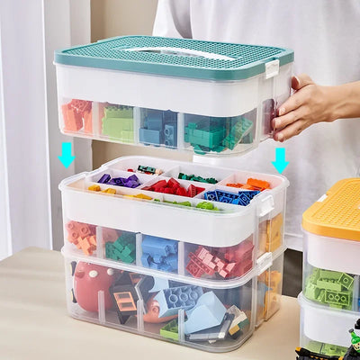 Plastic Lego Storage Box Children Jigsaw Puzzle Building Block Lego Container Classification Part Sort Box Kidroom Toy Organizer - Smarsty