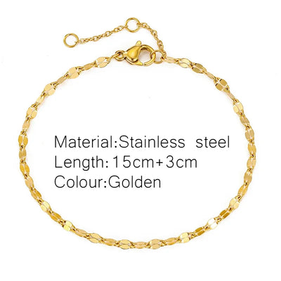 Gold Stainless Steel Twist Chain Bracelet for Women - Smarsty