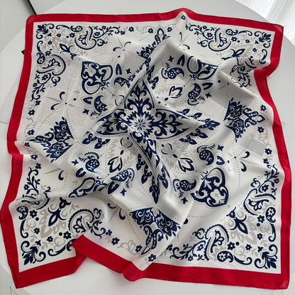 Women’s Breathable Retro Horse Print Silk Scarf - Smarsty