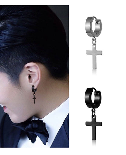Stainless Steel Cross Dangle Earrings for Men and Women - Smarsty