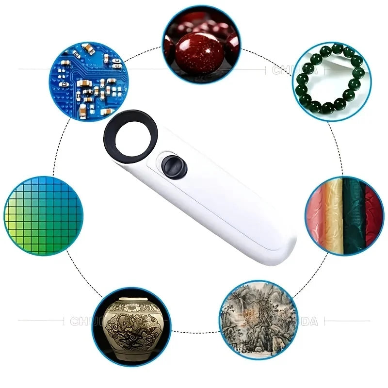 40X Handheld Magnifier With LED Lights For Jewelry Identification - Smarsty