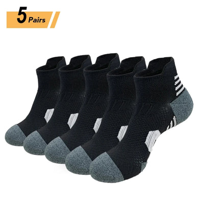 3Pair Professional Fitness Sports Socks Towel Bottom Non-Slip Running Socks Men Women Short Quick-Drying Basketball Training Sox - Smarsty