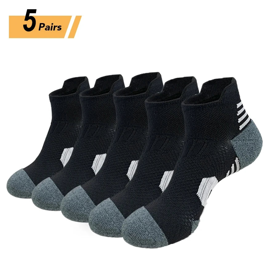 3Pair Professional Fitness Sports Socks Towel Bottom Non-Slip Running Socks Men Women Short Quick-Drying Basketball Training Sox - Smarsty