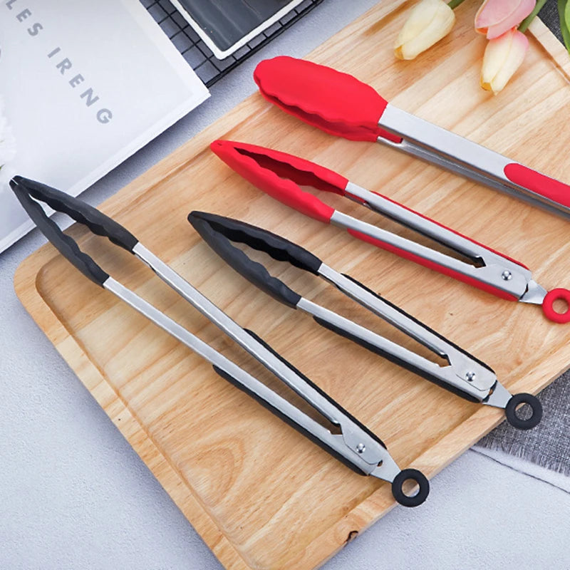 Silicone Kitchen BBQ Tongs for Safe Food Handling - Smarsty