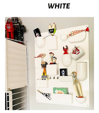 Wall-mounted Storage Rack with Hooks for Office, Kitchen and Workshop Children's Room Organizer with Adjustable Shelves by Smarsty