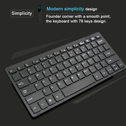 Ultra Thin USB 2.0 Wired Keyboard Mini 78 Keys Multimedia