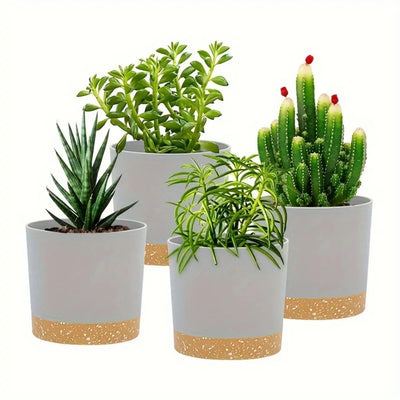 4pcs Flowerpot 5inch Removable Bottom Round Flower Pot Detachable Bottom Flower Pot Home Supplies Breathable Flower Pot