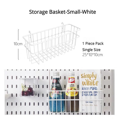 New DIY Pegboard Accessories Hanging Shelf Storage Hooks Wall Organizer No Punching Crafts Organization For Garage Kitchen Room by Smarsty