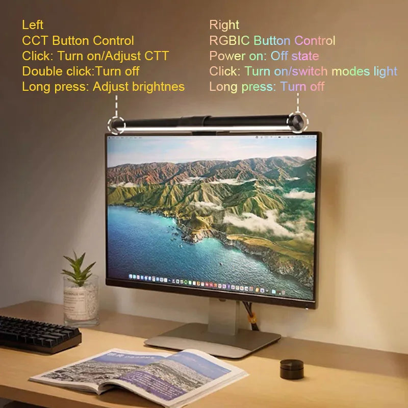 RGB Desktop Atmosphere Light Strip for Eye Protection - Smarsty
