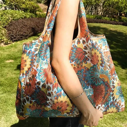 Versatile Folding Canvas Shopping Bag With Large Capacity - Smarsty