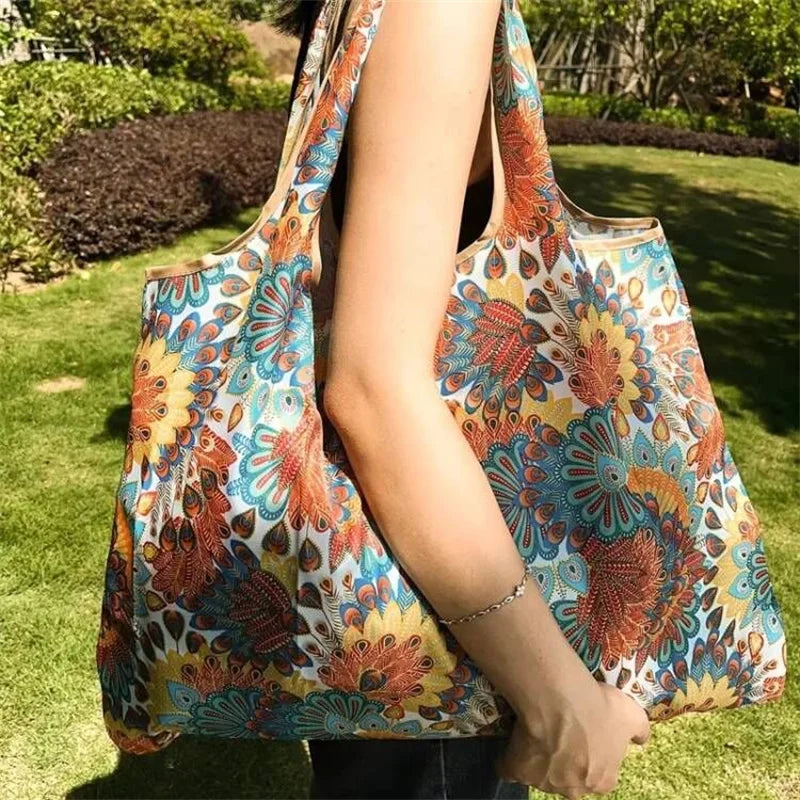Versatile Folding Canvas Shopping Bag With Large Capacity - Smarsty