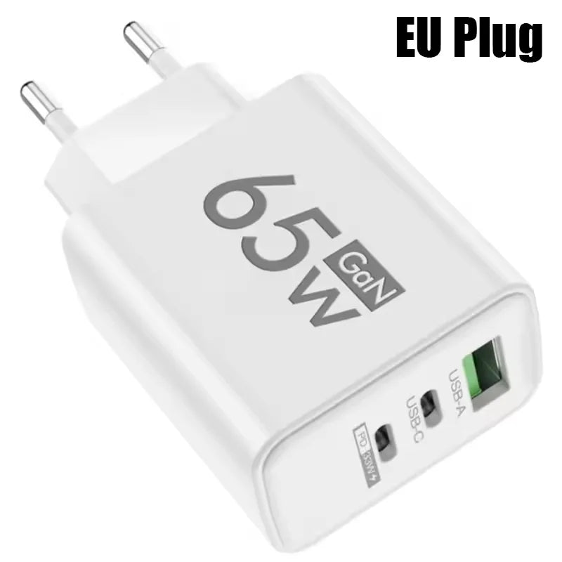 Three Port USB C PD Charger Fast Charge Wall Adapter - Smarsty