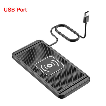 Car Wireless Charger With Silicone Pad Stand Fast Charging - Smarsty