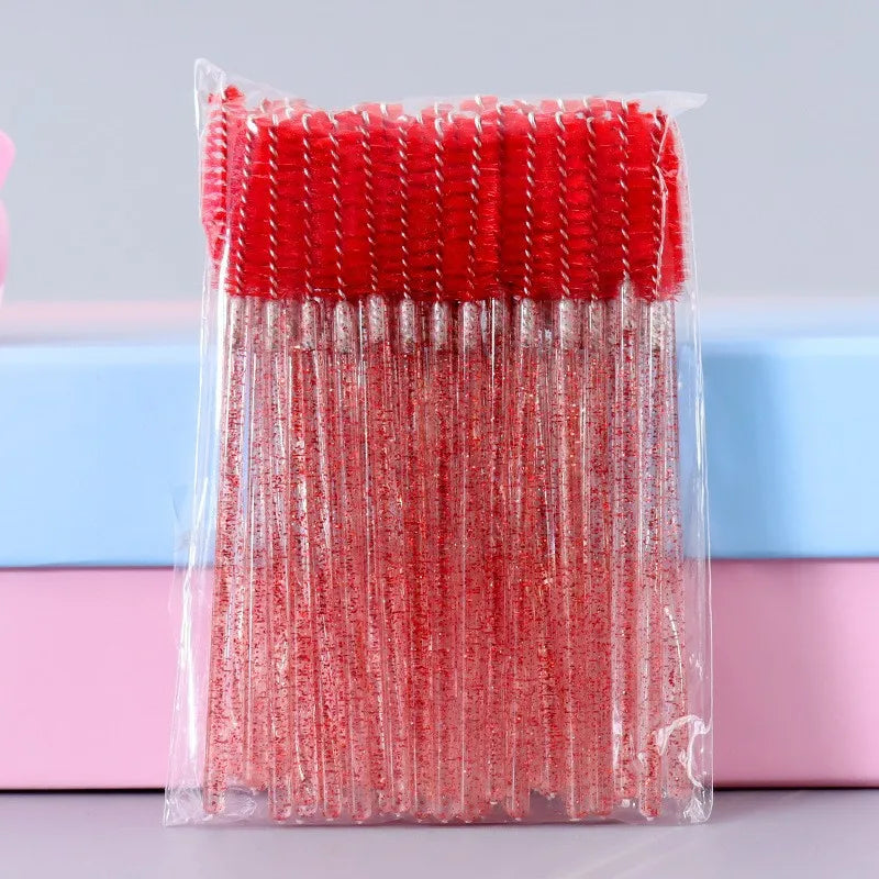 QSTY 50pcs Disposable Eyelash Brush Applicators in 6 Colors - Smarsty