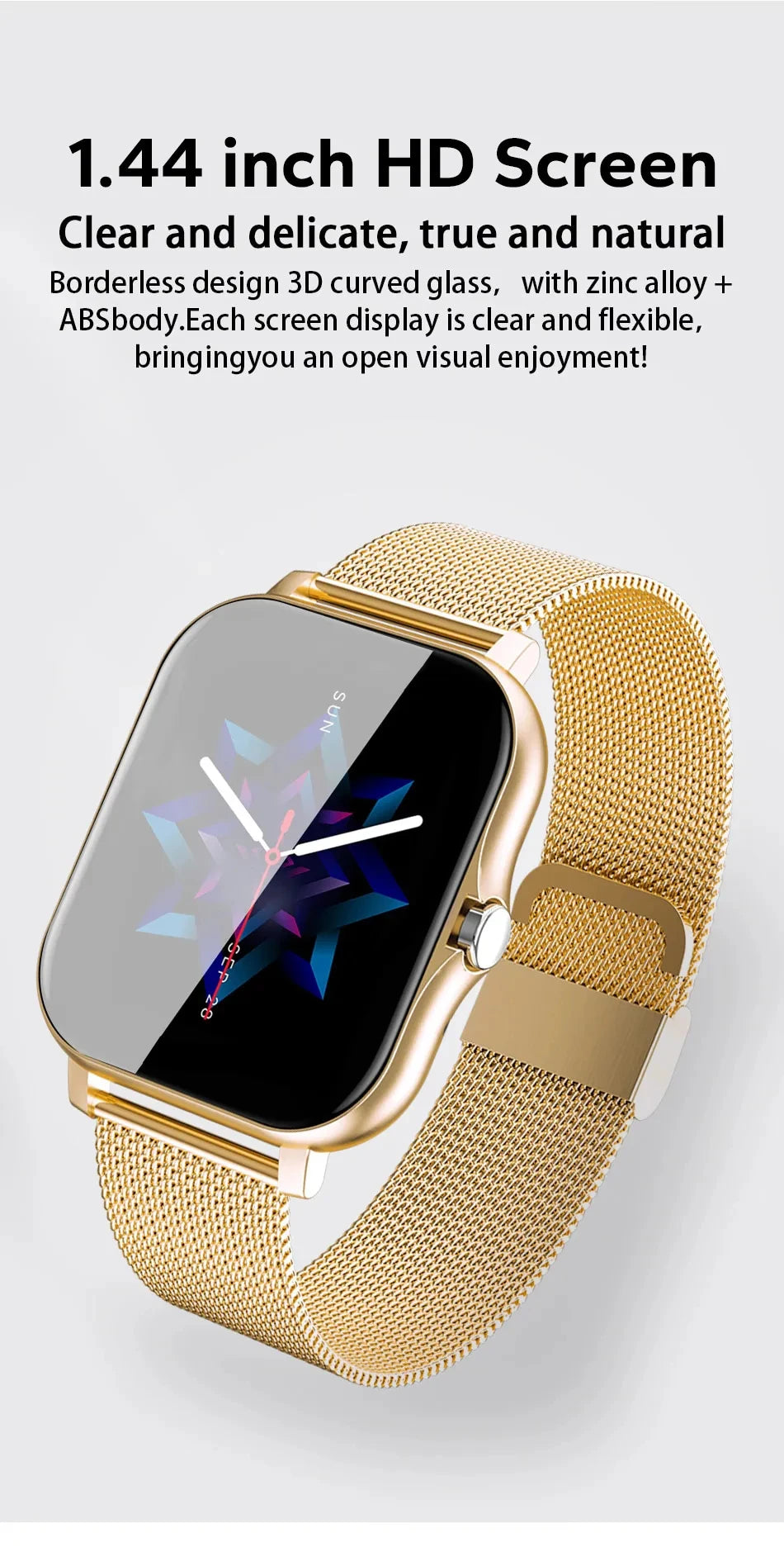 Bluetooth Smart Watch with Touch Call and Fitness Tracker - Smarsty