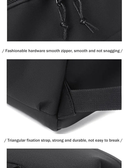 One 15 Inch Polyester Waterproof Solid Color Simple Men's Backpack Fashion Couple Student Computer Backpack