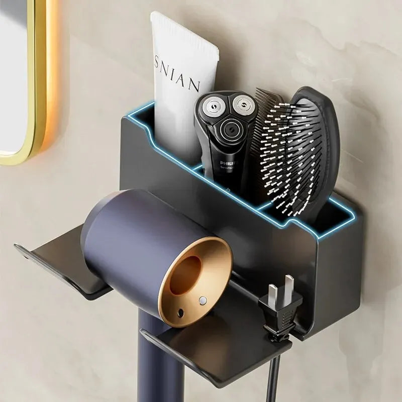 Multifunctional Wall Mounted Hair Dryer Stand Organizer - Smarsty