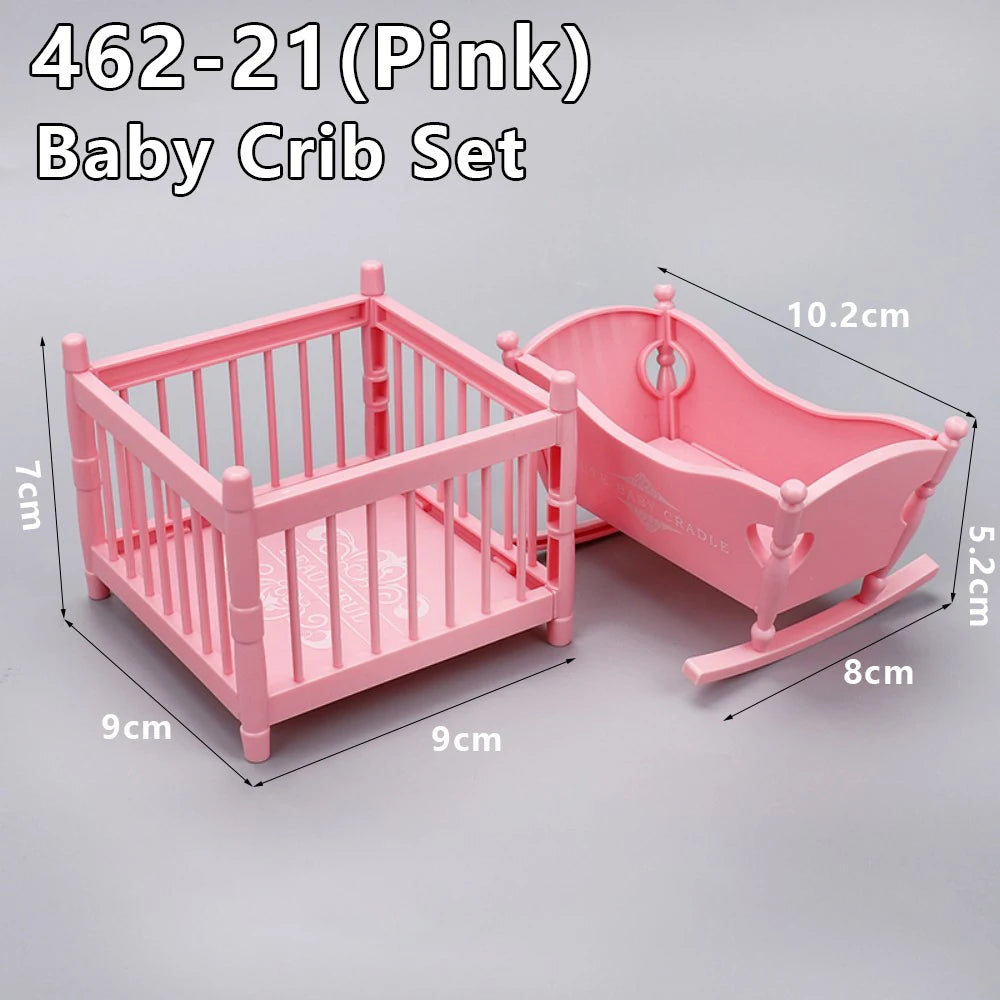 1:12 Dollhouse Miniature Cradle Crib Surround Bed Piano Table Set Furniture Kitchen Model Decor Toy Doll House Accessories