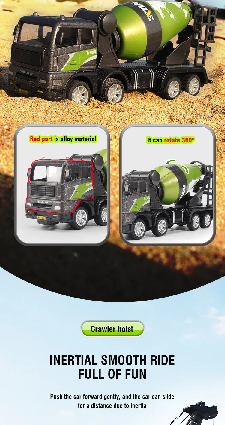 1/50 Model Car Bulldozer Truck Excavator Crane Forklift Construction Engineering Vehicle Toys for Boys Children Educational Toys by Smarsty