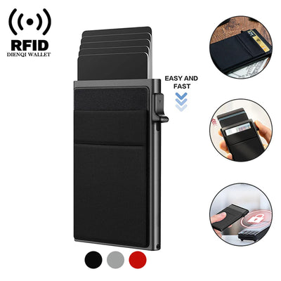 Rfid Credit Card Holder Men Thin Slim Mini Minimalist Wallets Luxury Metal Bank ID Cardholer Case Wallet for Men Carteras Choice - Smarsty