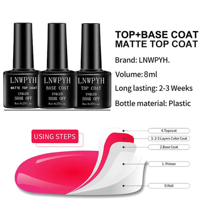 Nail Gel Polish Kit With LED Lamp 27 Colors - Smarsty
