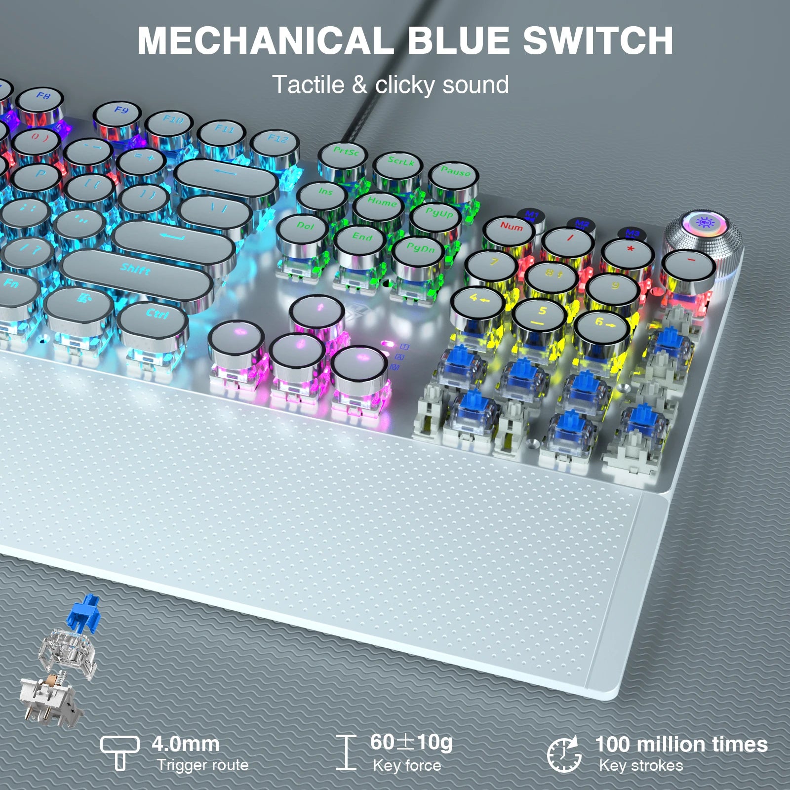 Mechanical Keyboard Blue Switch RGB Backlit Ergonomic