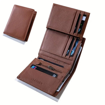 men's wallet Genuine Leather Wallets For Men Coin Purse Vintage Vertical Short  Credit Card Holder Money Bag Men's RFID wallet - Smarsty