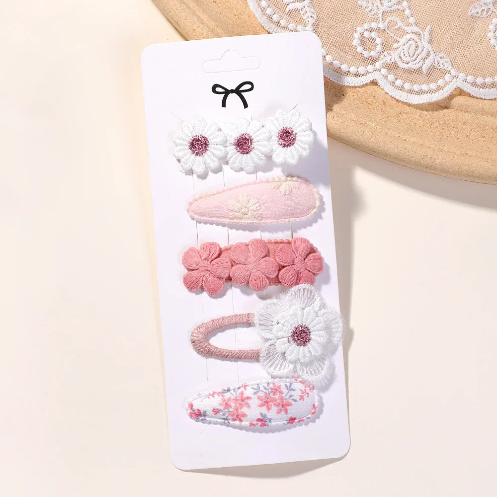 5Pcs Floral Hair Clips Set for Girls - Smarsty