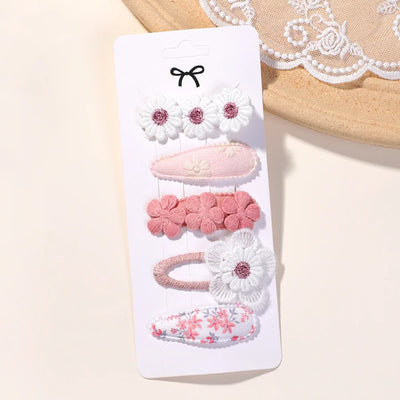 5Pcs Floral Hair Clips Set for Girls - Smarsty