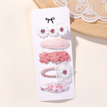 5Pcs Floral Hair Clips Set for Girls - Smarsty