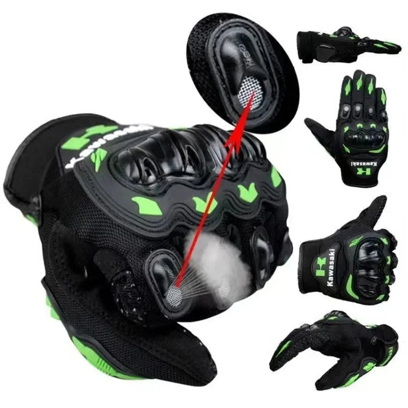 Kawasaki Breathable Off Road Motorcycle Gloves - Smarsty