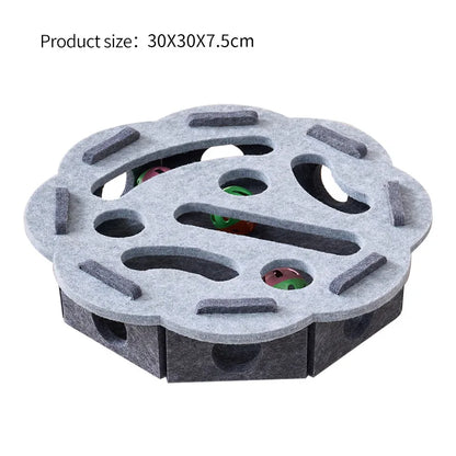 Interactive Cat Puzzle Toy Felt Toy Box with Maze Tunnel Bell Ball Indoor Entertainment Cat Toy