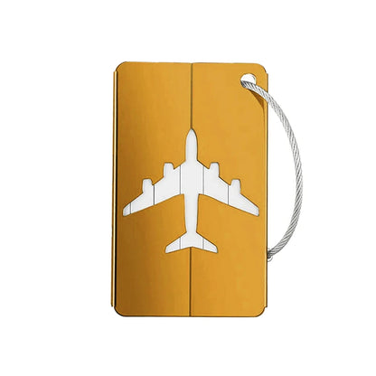 Aluminum Alloy Travel Luggage Tag Hanging Tag Suitcase Tag Plane With Name ID Cards Anti-lost Solid Color Travel Accessories - Smarsty