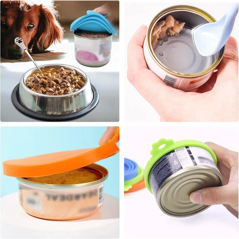 Reusable Pet Food Can Cover and Spoon Set - Smarsty