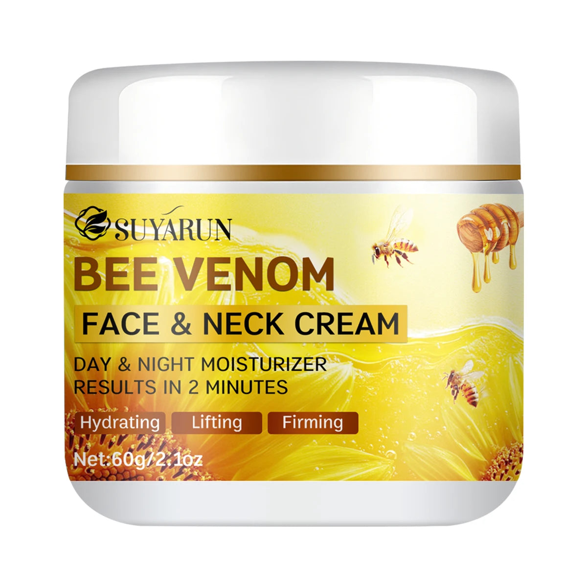 SUYARUN Bee Venom Collagen Anti-Aging Face Cream | Firming Lifting Moisturizer | Wrinkle Reduction | 24H Hydration. - Smarsty