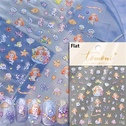 Dreamy Summer Beach Nail Art Stickers for Manicure - Smarsty