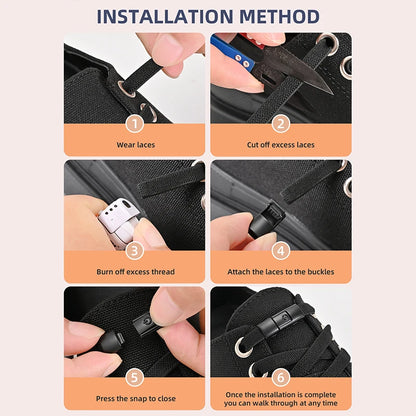 8mm No Tie Shoe Laces Press Lock Shoelaces Without Ties Elastic Laces Sneaker Kids Adult Widened Flat Shoelace for Shoes - Smarsty