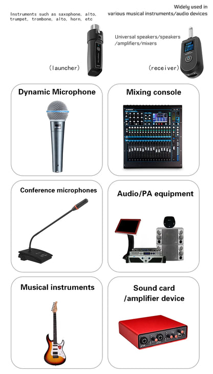 Wireless Microphone System with XLR and 6.5 Transmitter - Smarsty